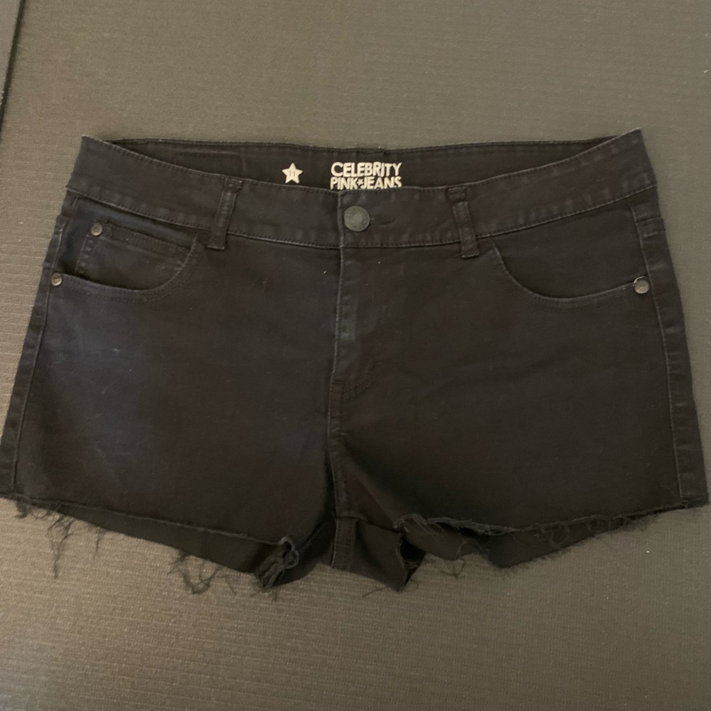 Celebrity Pink Black Denim Cut Off Shorts